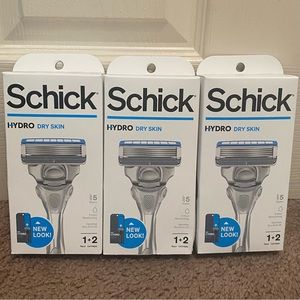 (3x) Schick HYDRO Skin Comfort Dry Skin Men’s Razor 5-Blades Cartridges bundle